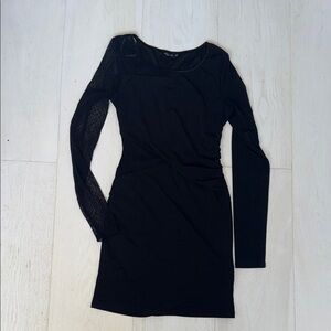 RBX Black Long Sleeve Dress with Lace Detail